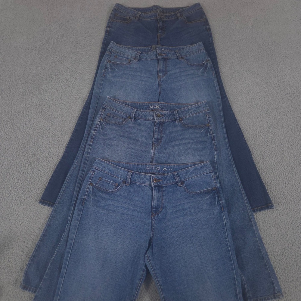 LOT OF 4 Apt. 9 Jeans Womens 12 Blue Maxwell Fit Bootcut Stretch Denim Bundle
